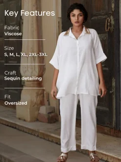 Valerie Sequined White Shirt