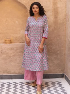 Varuni Hand Block Printed Cotton Kurta
