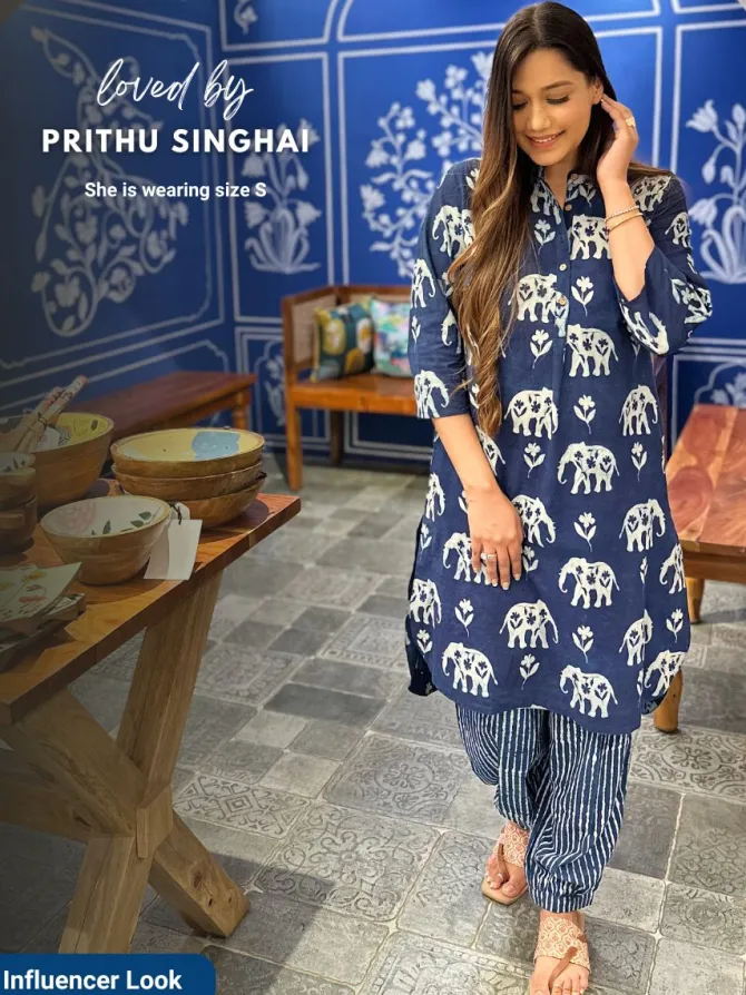 Vasant Indigo Cotton Kurta