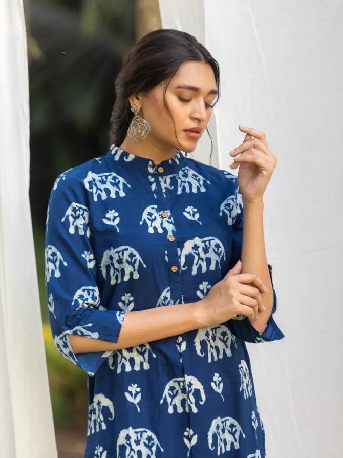 Vasant Indigo Cotton Kurta