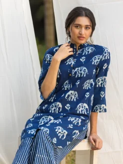 Vasant Indigo Cotton Kurta