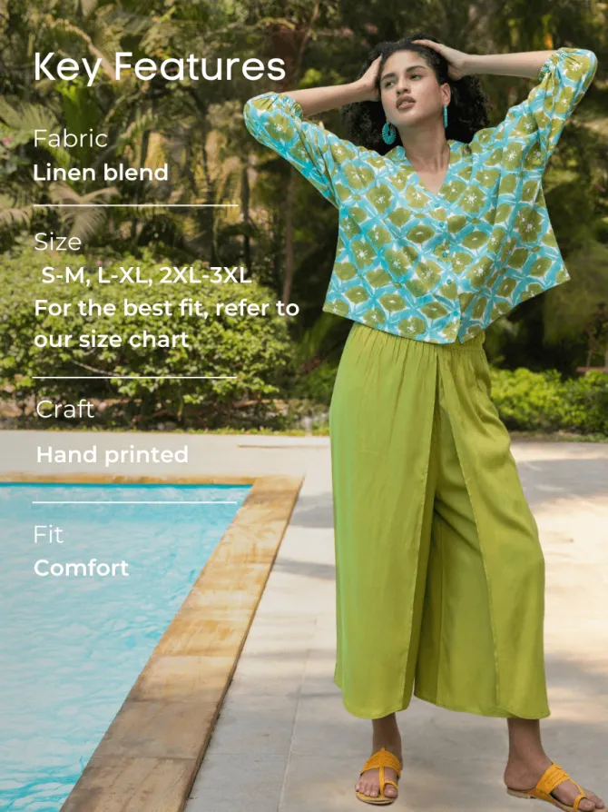 Verdure Cotton Linen Kaftan Top