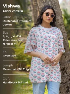 Vishwa Hand Block Printed Oversized T-shirt