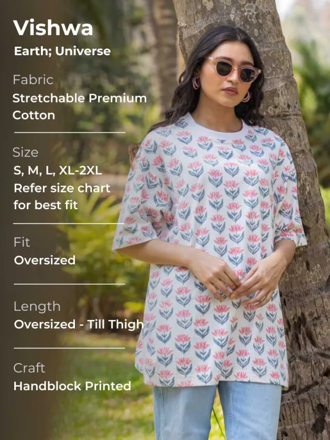 Vishwa Hand Block Printed Oversized T-shirt