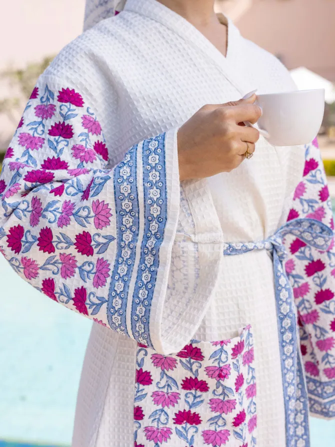 Vriddhi Luxury Block Printed Cotton Bath Robe