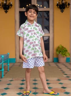 Vroom Vroom Organic Cotton Block Printed Shirt