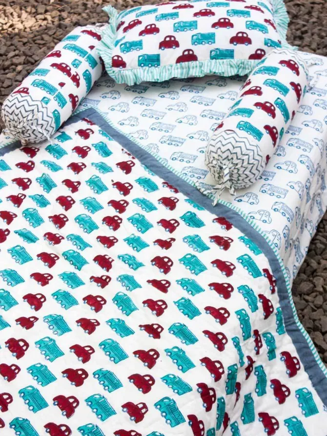 Vroom Vroom Organic Cotton Infant Pillow Cover