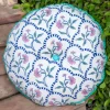 Vyom Block Printed Cotton Pinwheel Cushion With Filler - 16 Inch