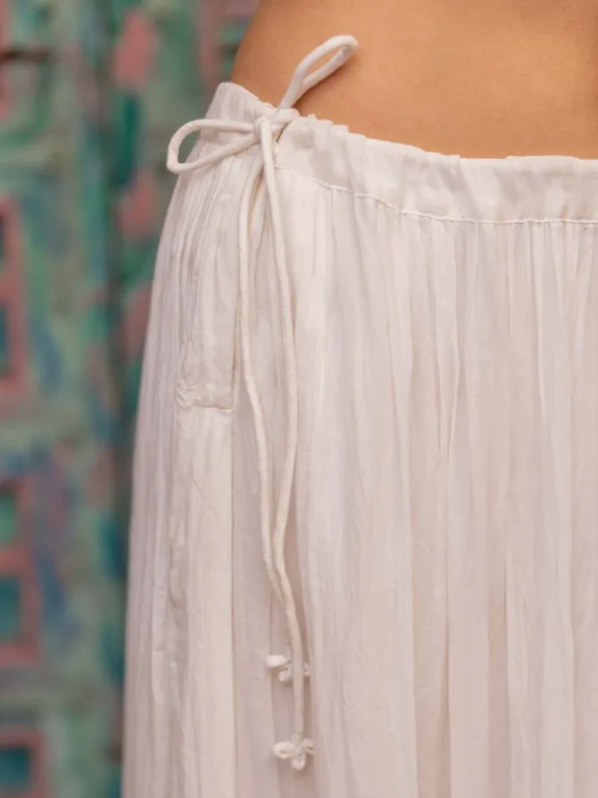White Crinkled Skirt