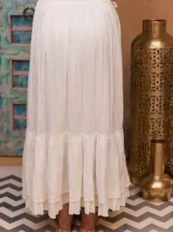 White Crinkled Skirt