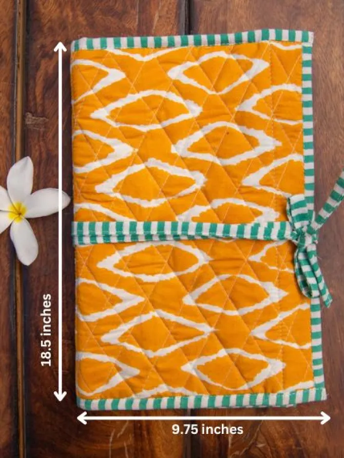 Yellow Ikat Foldable Jewellery Pouch