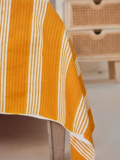 Yellow Stripes Cotton Bedsheet
