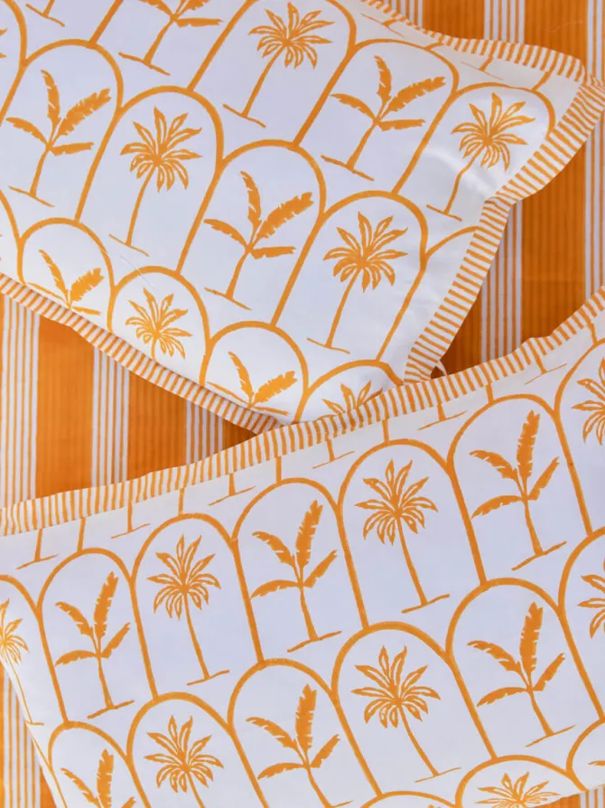 Yellow Stripes Cotton Bedsheet