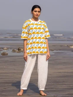 Yog Hand Block Printed Comfort Fit T-shirt
