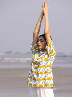 Yog Hand Block Printed Comfort Fit T-shirt