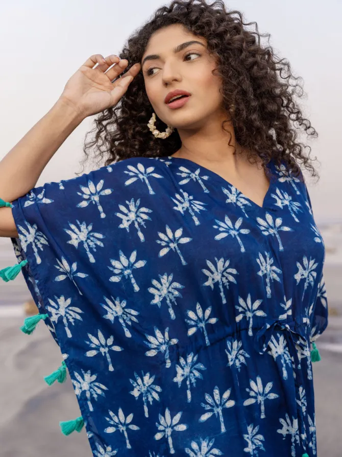 Zahara Indigo Short Kaftan