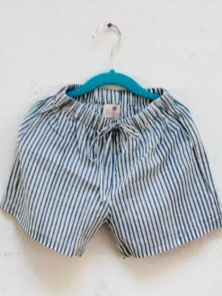 Zebra Lines Grey Organic Cotton Block Printed Shorts