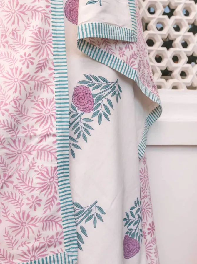 Zeniya Block Printed Cotton Muslin Dohar