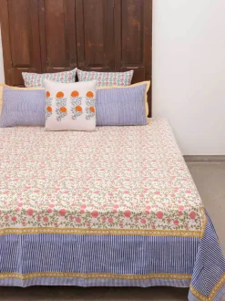 Zeniya Hand Block Printed Cotton Bed Sheet