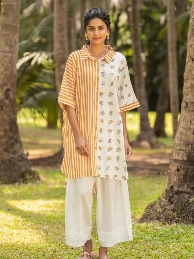 Zuri Oversized Asymmetrical Cotton Long Shirt