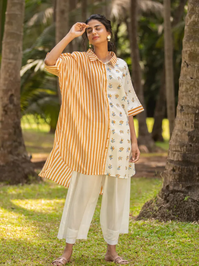 Zuri Oversized Asymmetrical Cotton Long Shirt